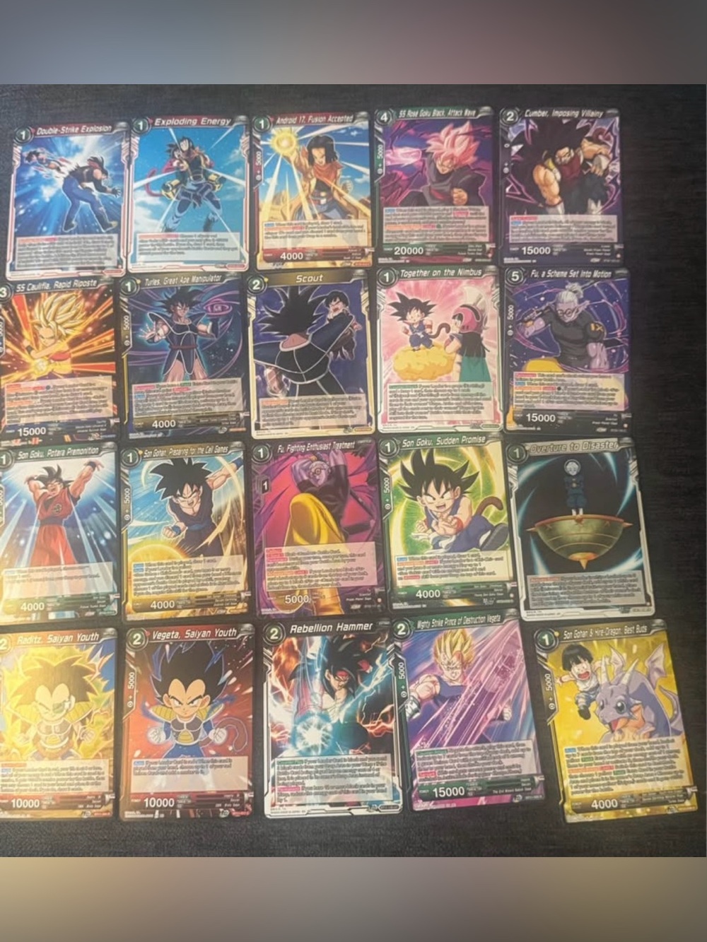 (4) 100 Dragon ball cards in perfect condition